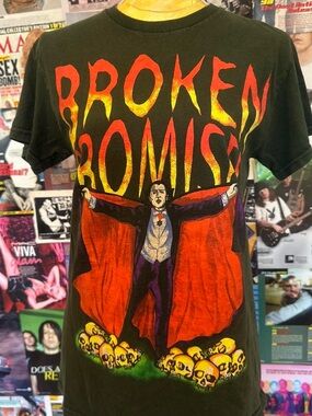 Broken Promise Graphic T-Shirt — Black with Red & Yellow Print